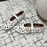 ALAIA PEARL MARY JANE SHOES IN WHITE LAMBSKIN